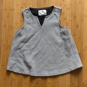 Maeve Black and White Striped Tank Top